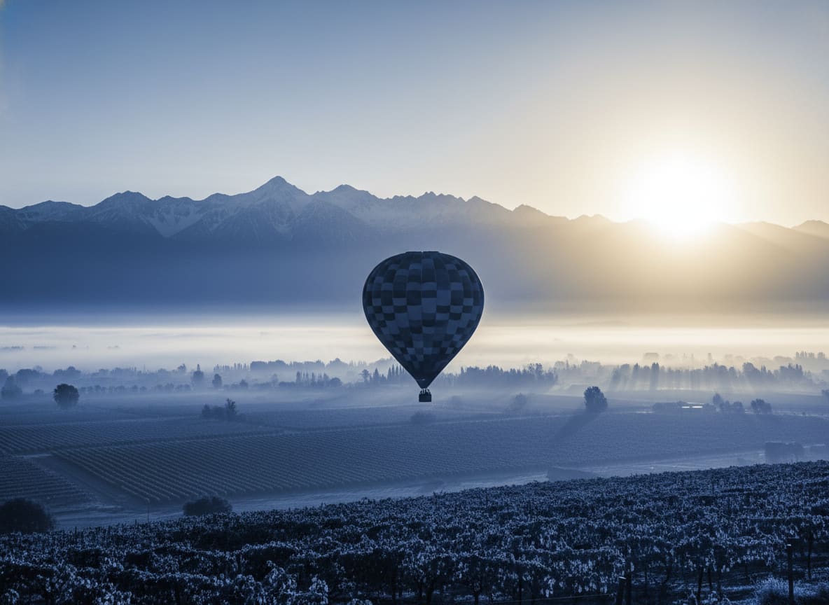 Globo Aerostático al Amanecer - Vuelo en globo aerostático sobre la zona Este de Mendoza al amanecer. Ideal para aniversarios, propu